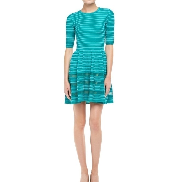 M Missoni Green Rib Stitch Fit Flare Short Dress Size: 38 XS - Picture 1 of 8